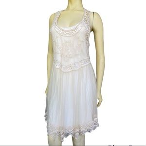 Hollister Vintage Lace & Tulle Double Lined Racer Back Dress